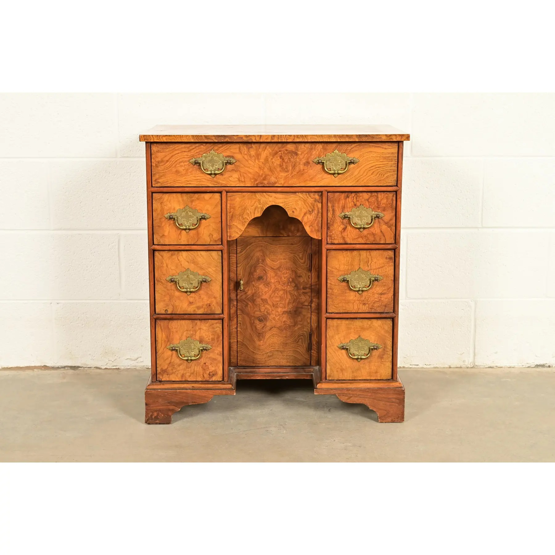 Baker Furniture Georgian Burled Walnut Writing Desk, Circa 1970s - Image 2