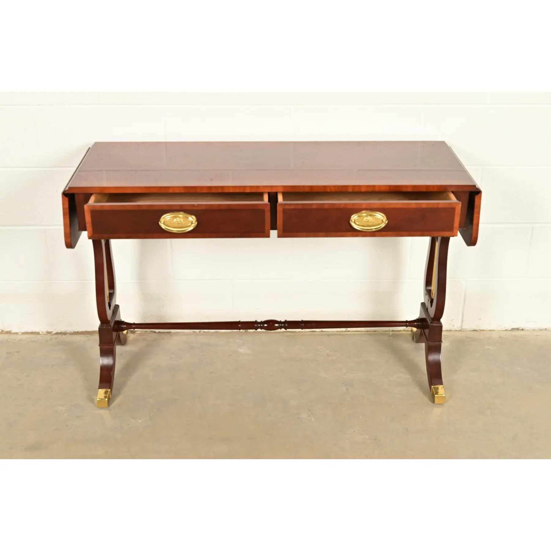 Baker Furniture English Regency Lyre Base Console or Sofa Table - Image 6