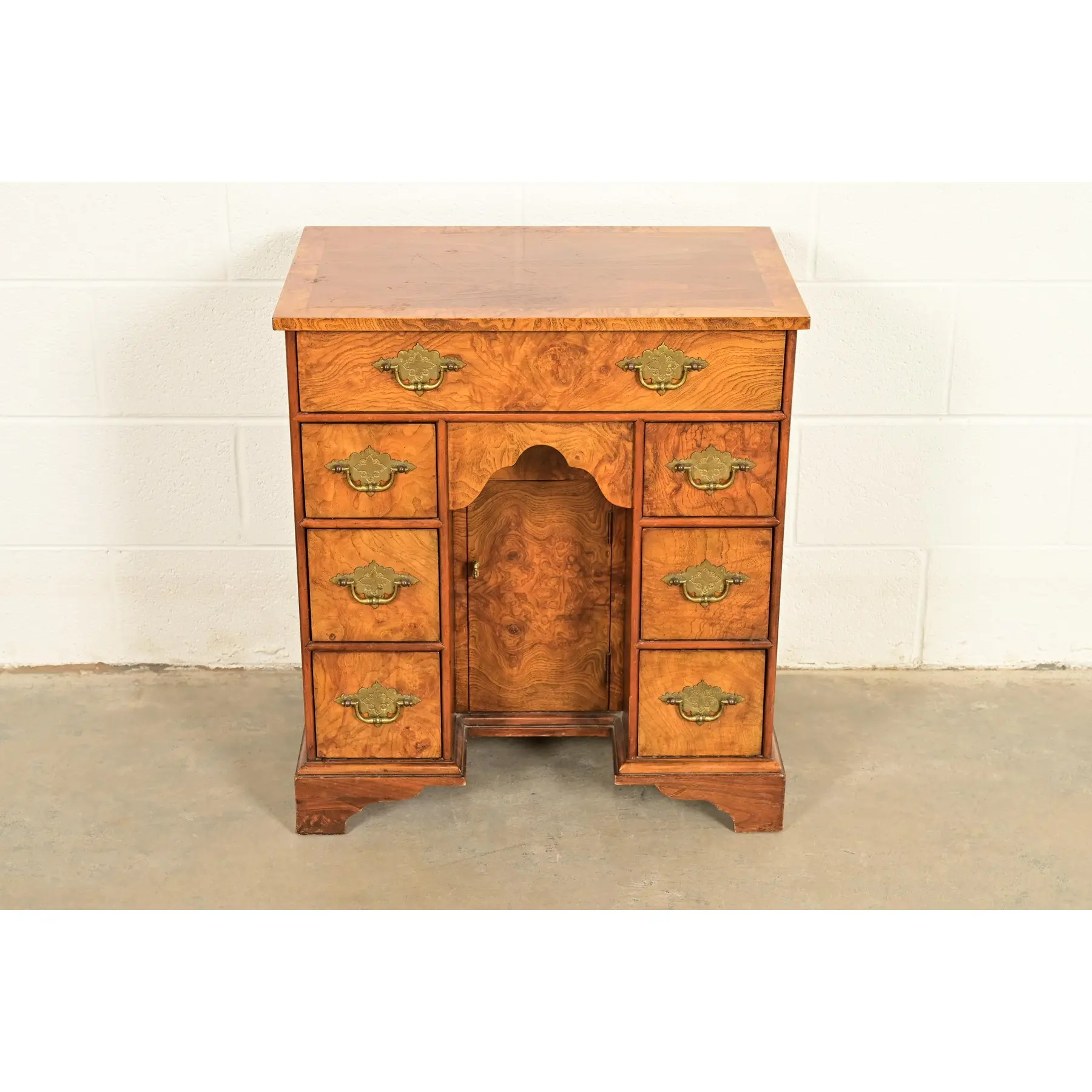 Baker Furniture Georgian Burled Walnut Writing Desk, Circa 1970s - Image 3
