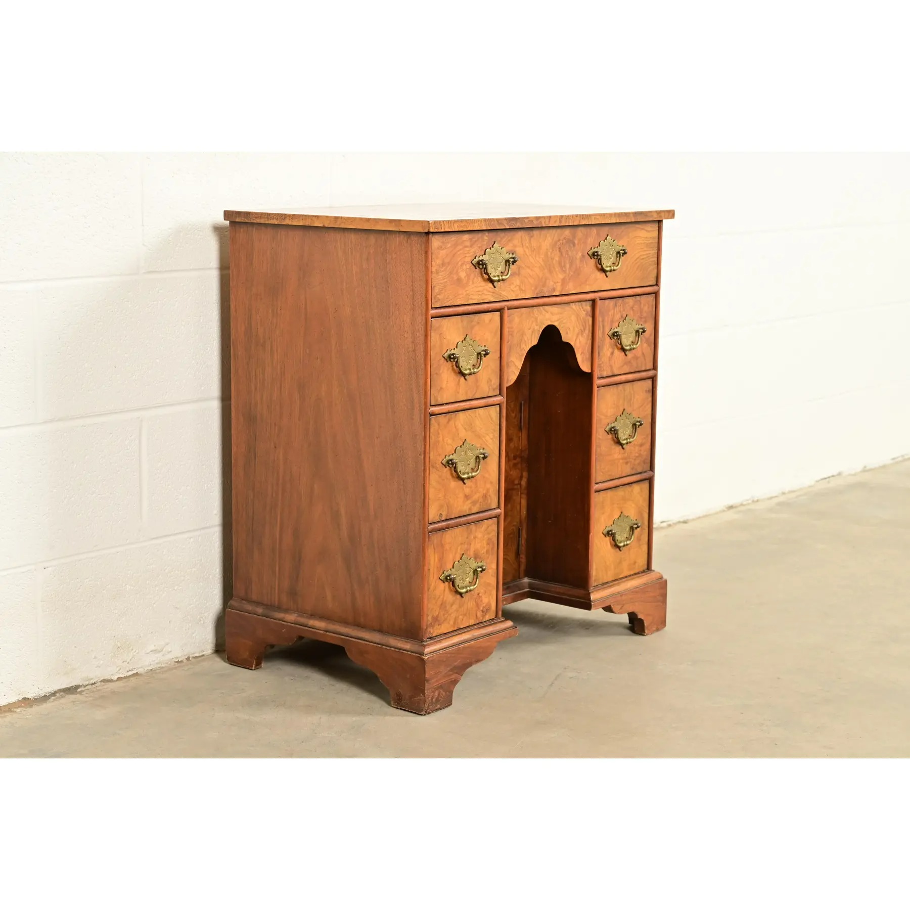 Baker Furniture Georgian Burled Walnut Writing Desk, Circa 1970s - Image 4