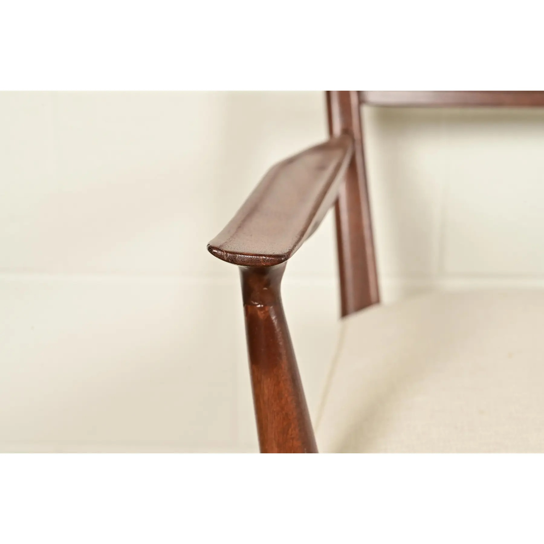 Paul McCobb Irwin Collection Mid-Century Modern Sculpted Walnut Cane Back Armchair, Newly Refinished - Image 8