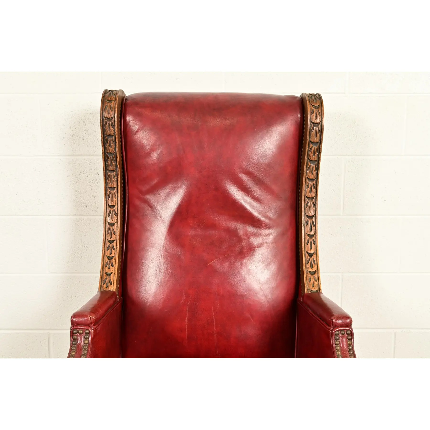 Romweber Viking Oak and Leather High Back Executive Swivel Desk Chair, Circa 1960s - Image 6