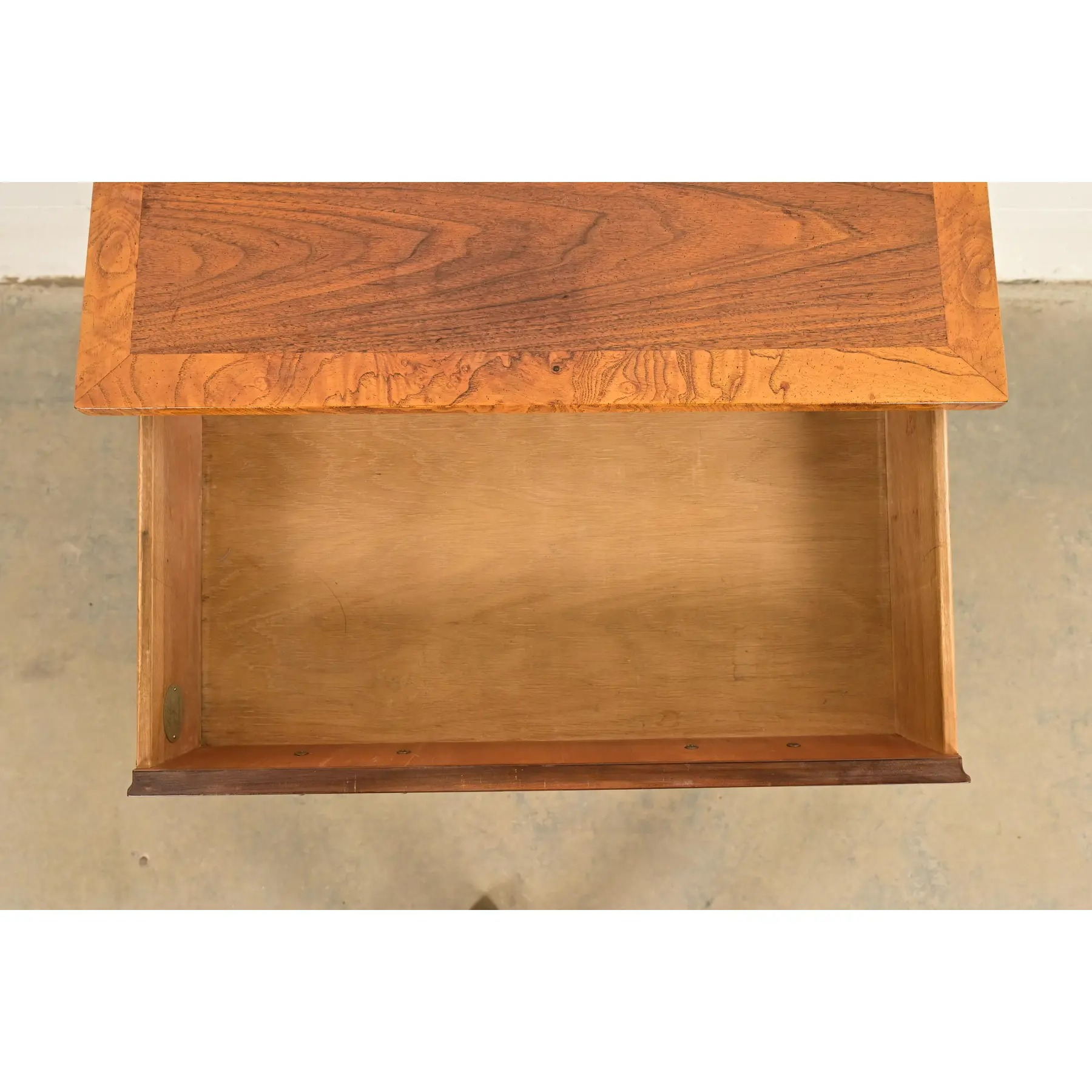 Baker Furniture Georgian Burled Walnut Writing Desk, Circa 1970s - Image 7