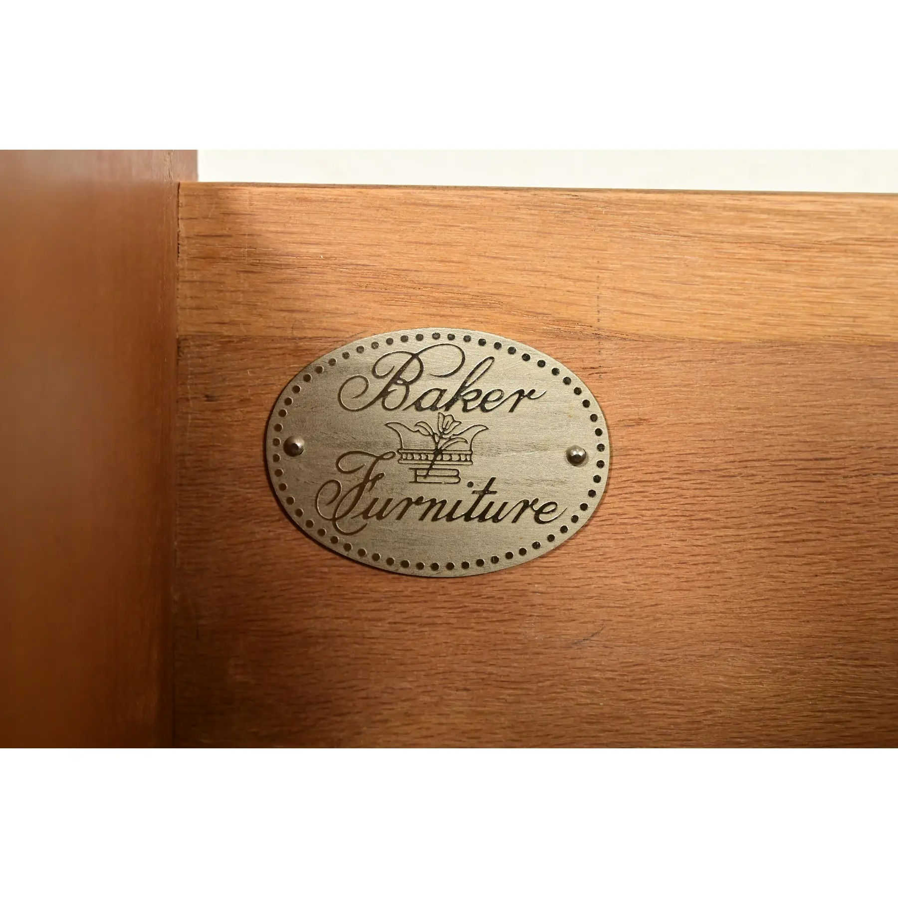 Baker Furniture Georgian Burled Walnut Writing Desk, Circa 1970s - Image 8