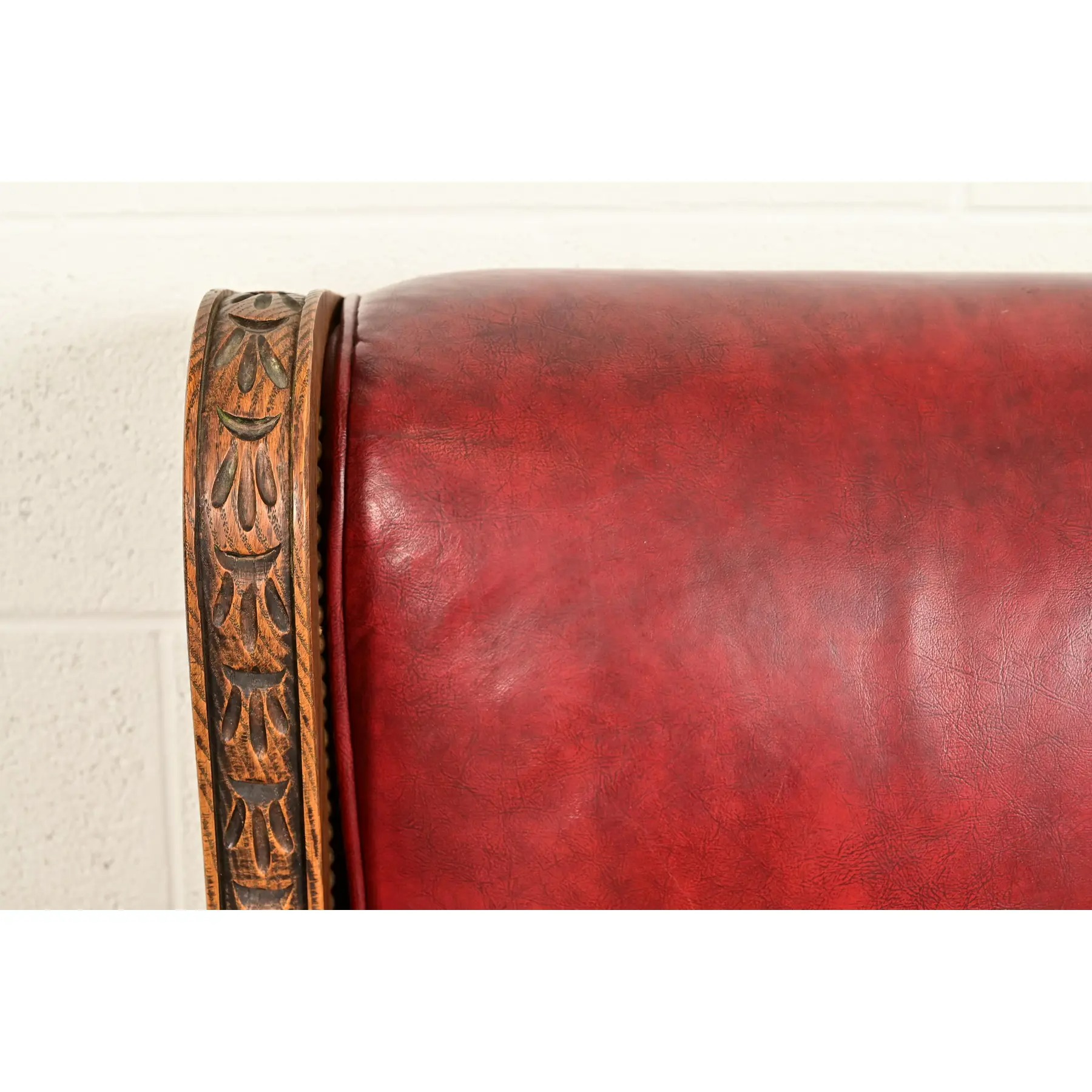Romweber Viking Oak and Leather High Back Executive Swivel Desk Chair, Circa 1960s - Image 9