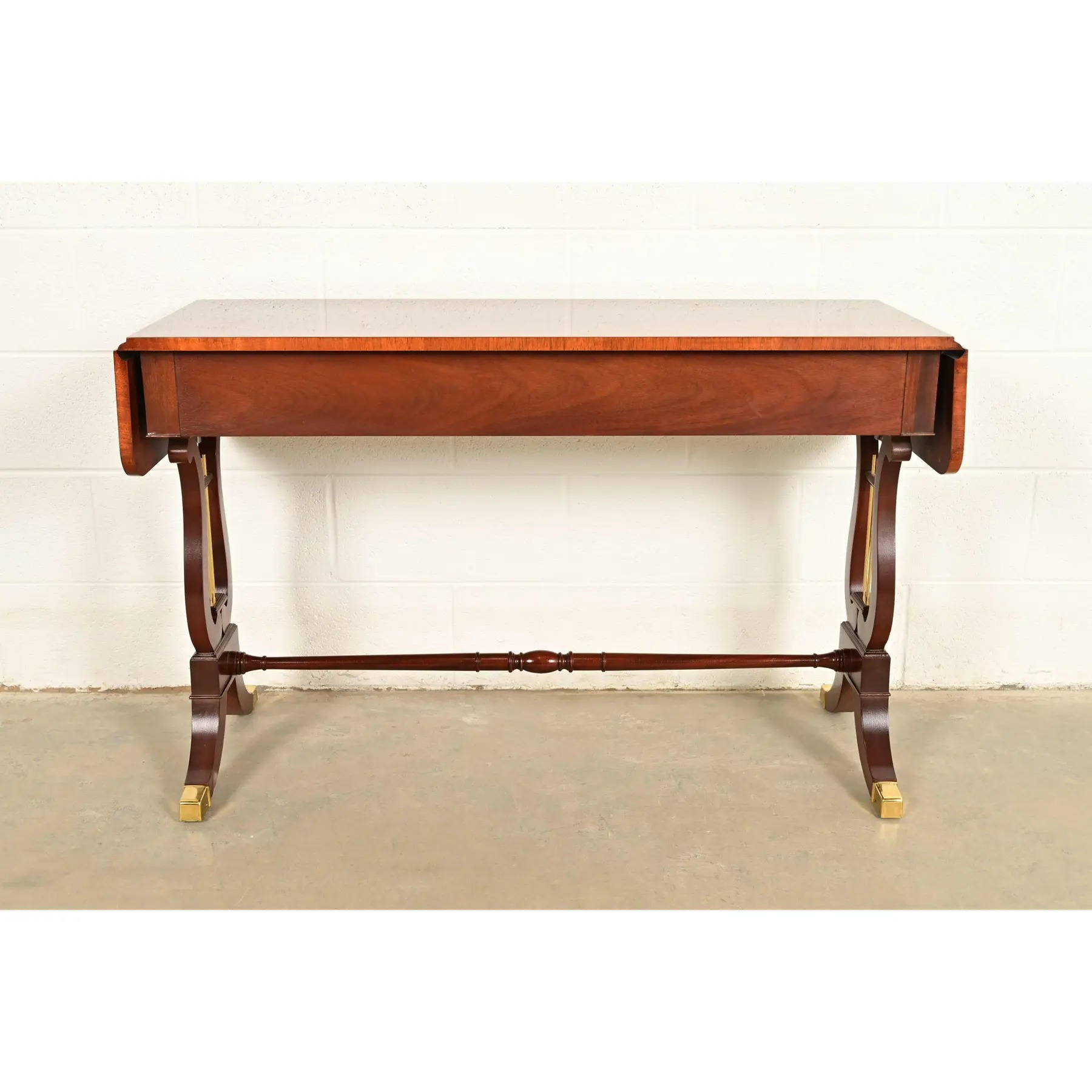 Baker Furniture English Regency Lyre Base Console or Sofa Table - Image 12