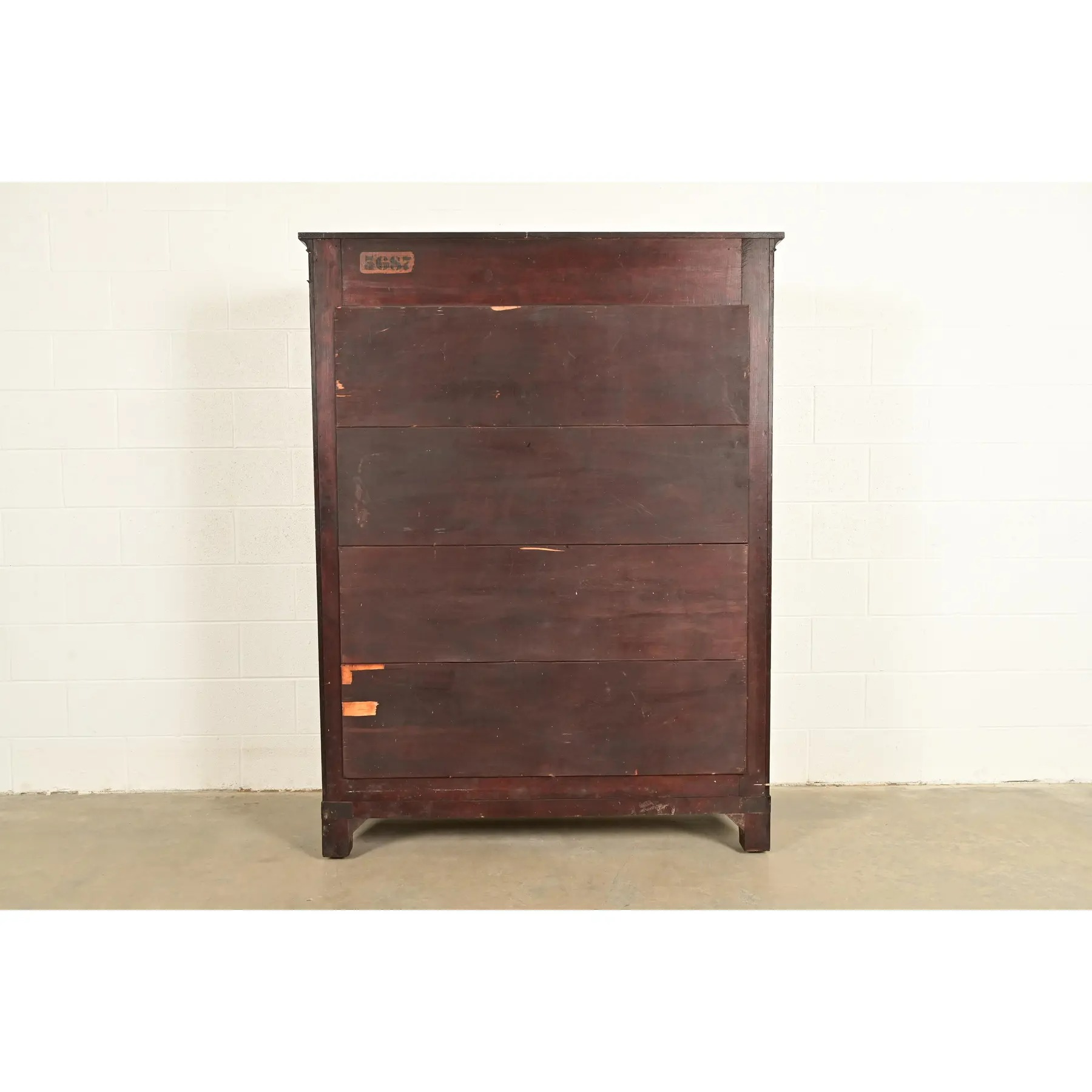R. J. Horner Style Antique American Empire Flame Mahogany Glass Front Bookcase Cabinet, Circa 1890s - Image 12