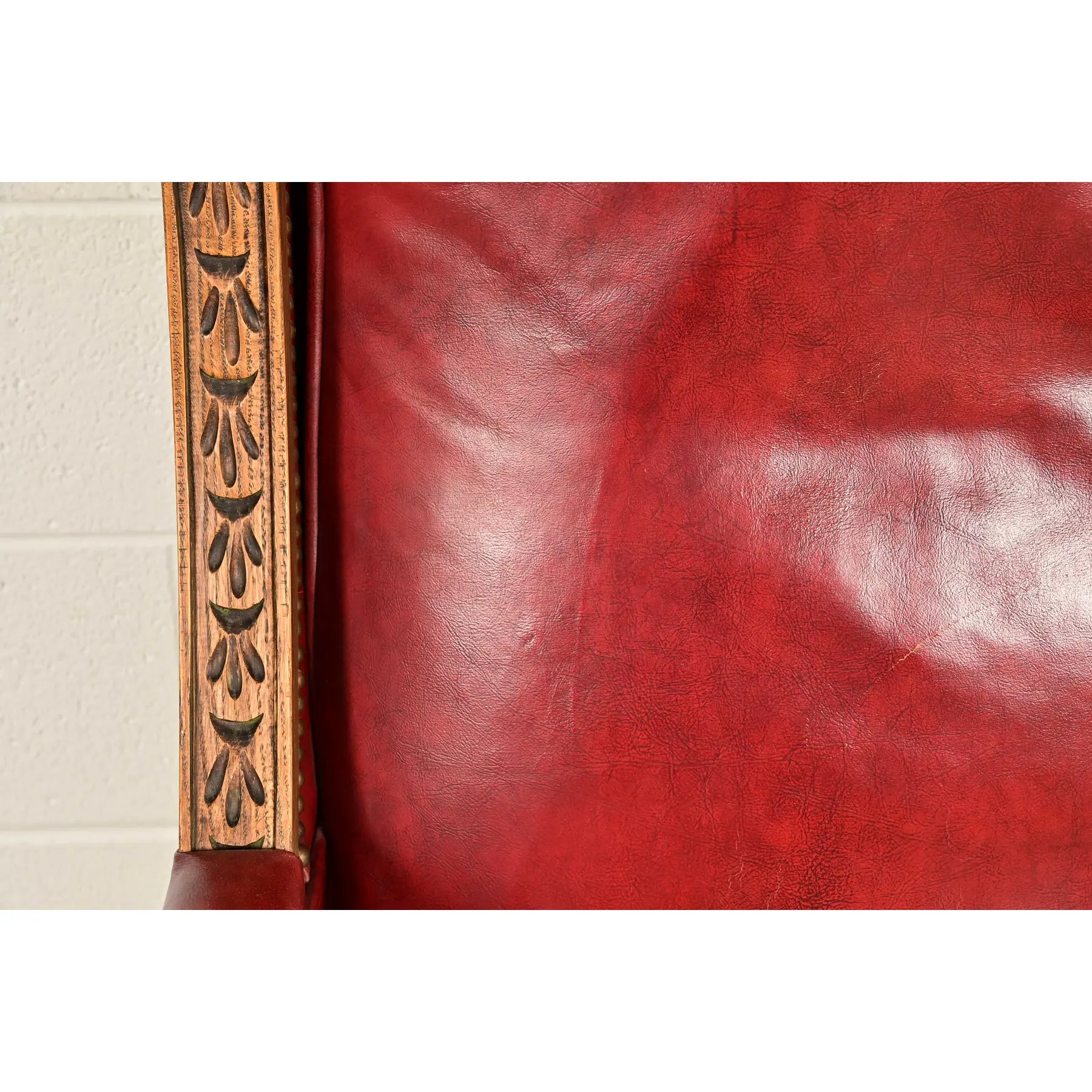 Romweber Viking Oak and Leather High Back Executive Swivel Desk Chair, Circa 1960s - Image 8