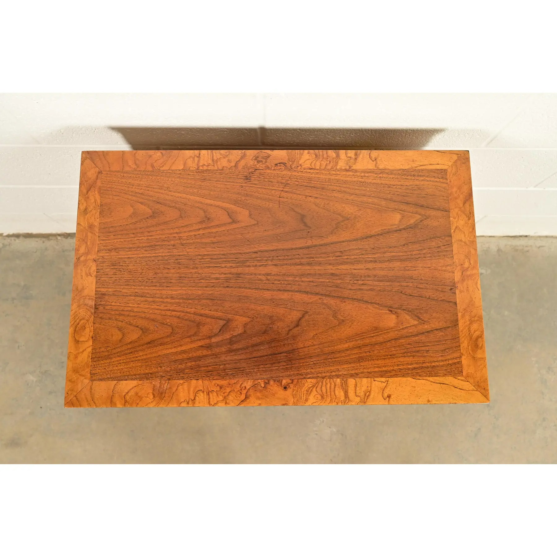 Baker Furniture Georgian Burled Walnut Writing Desk, Circa 1970s - Image 11