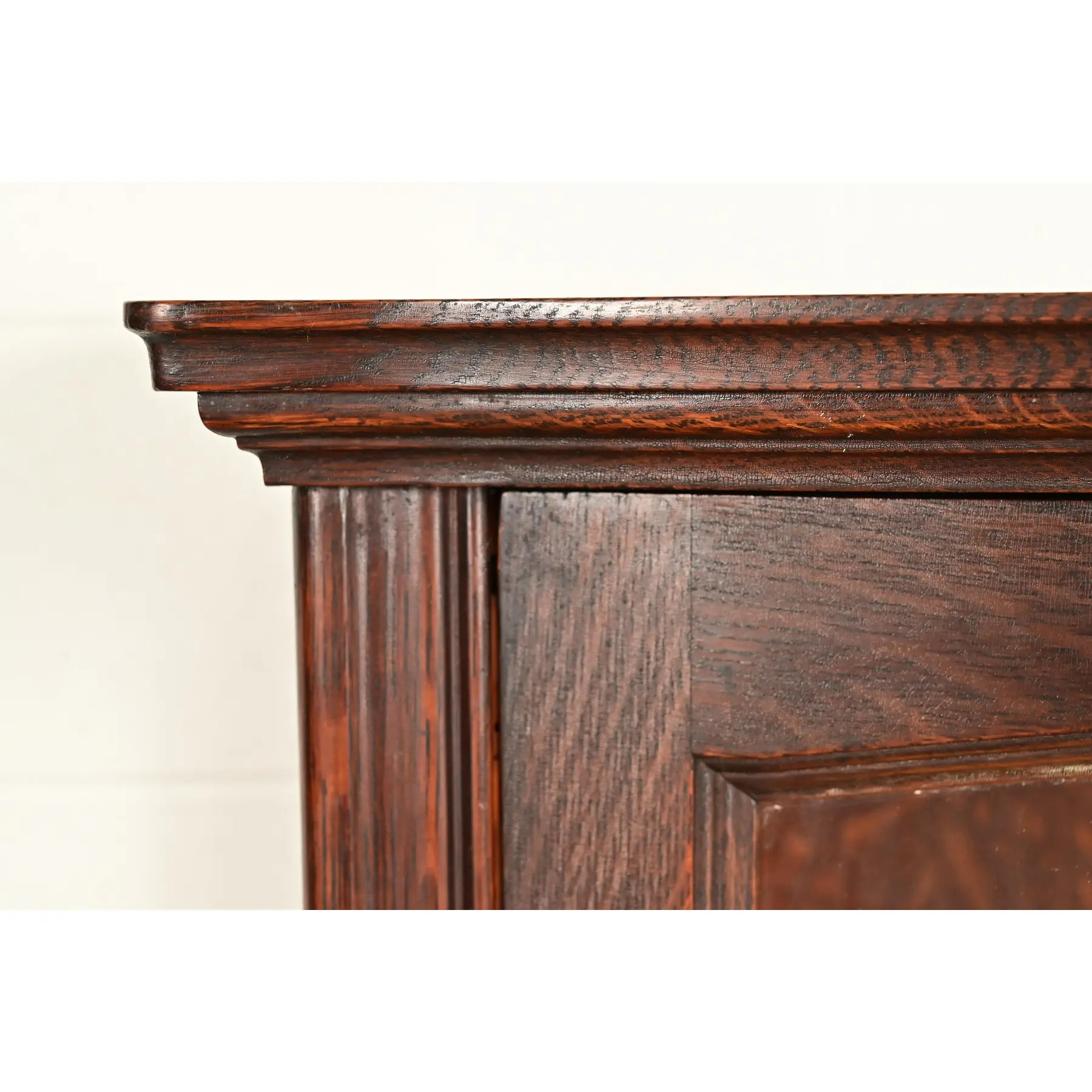 Berkey & Gay Antique Victorian Carved Oak Curved Glass Bookcase or Display Cabinet, Circa 1900 - Image 7