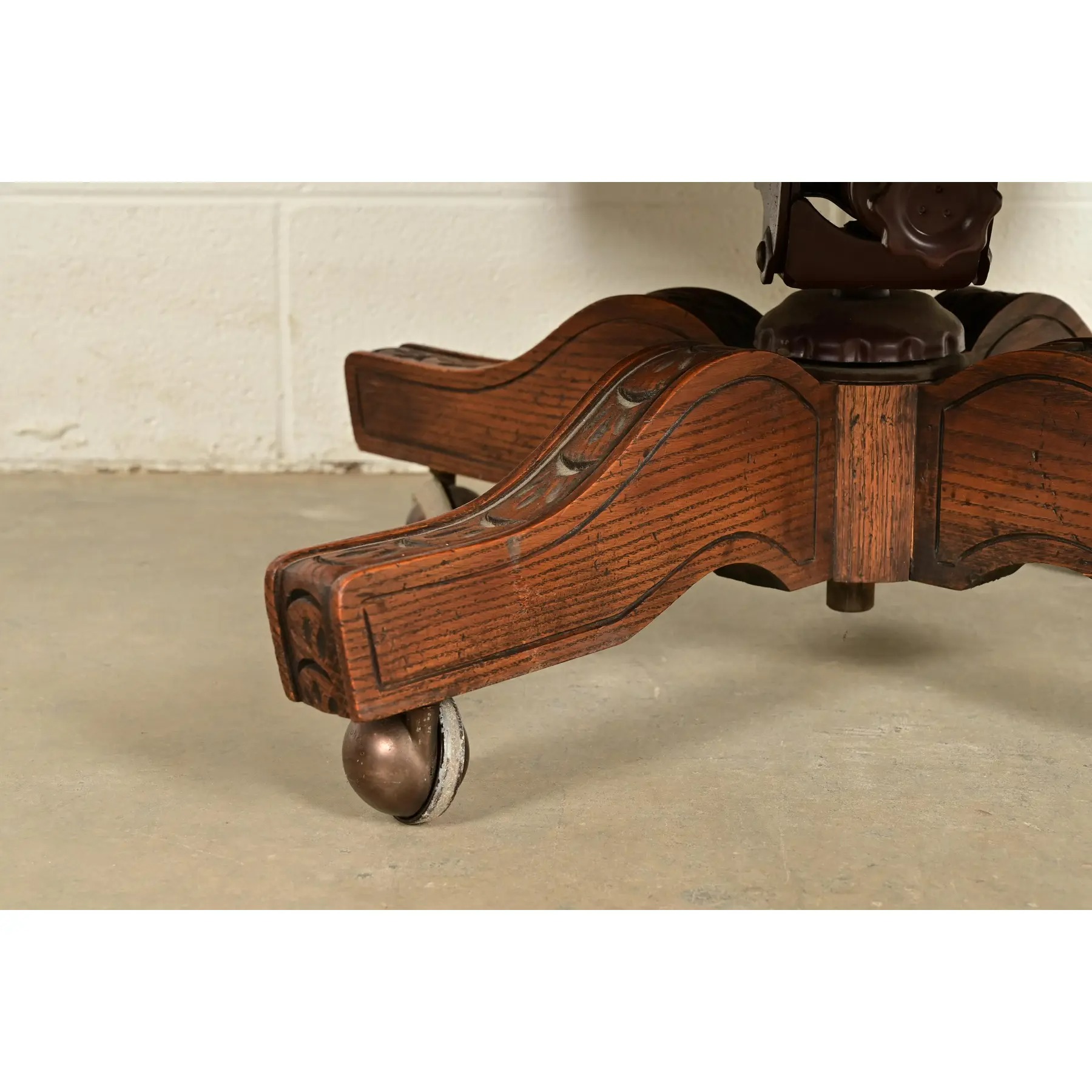 Romweber Viking Oak and Leather High Back Executive Swivel Desk Chair, Circa 1960s - Image 11