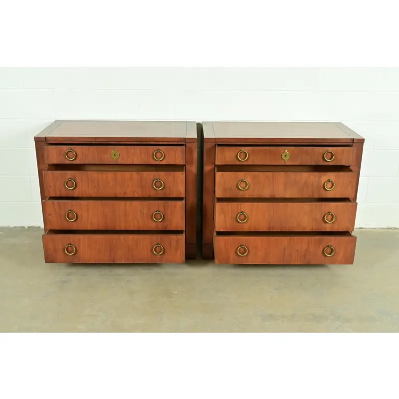 Baker Furniture French Empire Cherry Wood Dressers or Chests of Drawers, Pair - Image 5