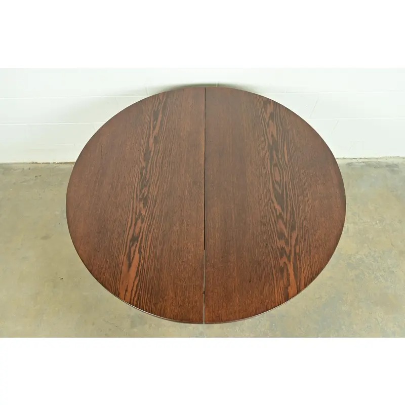 Early Gustav Stickley Antique Mission Oak Arts & Crafts Extension Dining Table, Newly Refinished - Image 5