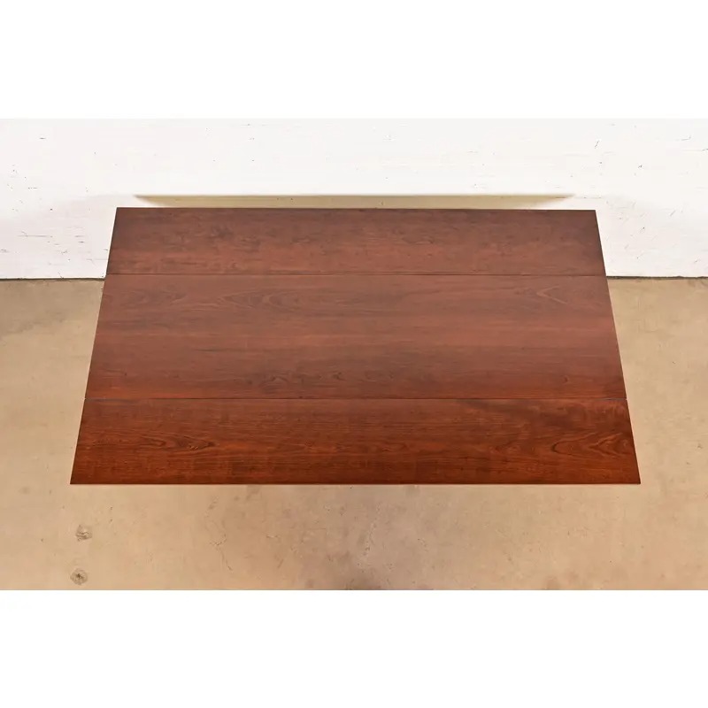 Eldred Wheeler Early American Shaker Solid Cherry Wood Drop Leaf Harvest Dining Table, Newly Refinished - Image 5