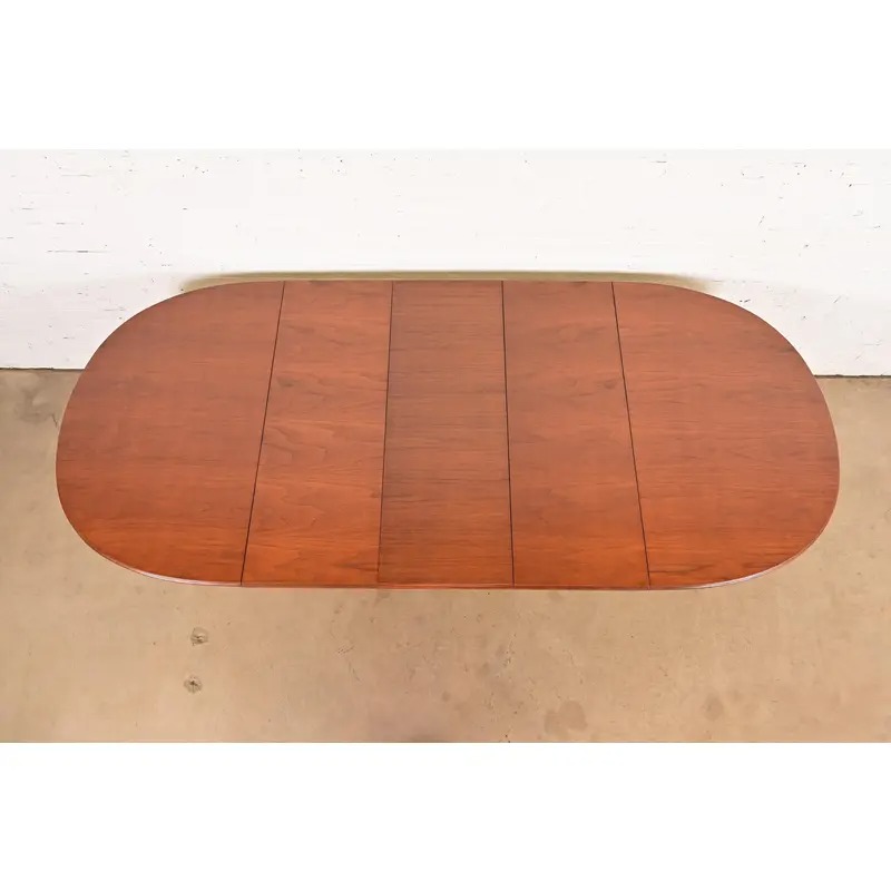 Henredon Style French Regency Louis XVI Teak Extension Dining Table, Newly Refinished - Image 5