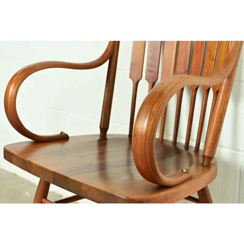 Kipp Stewart for Drexel Declaration Sculpted Walnut Armchairs, Pair - Image 5