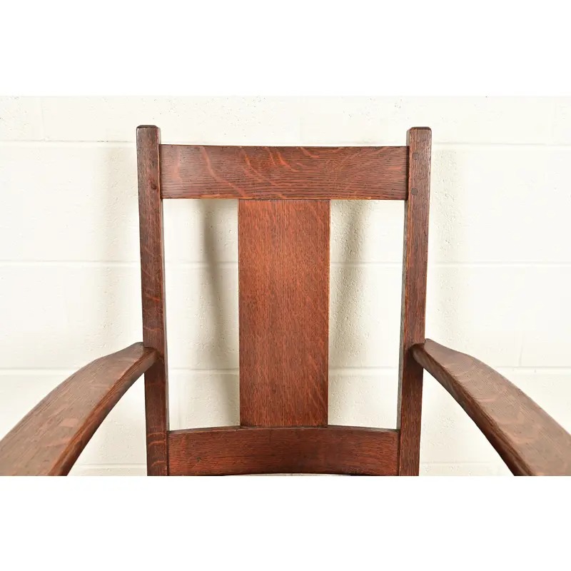Limbert Antique Mission Oak Arts & Crafts Rocking Chair, Circa 1910 - Image 5