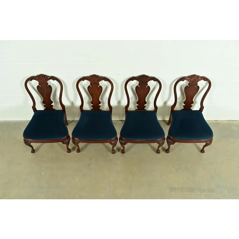 Smith & Watson Georgian Carved Mahogany Dining Chairs, Set of Four - Image 5