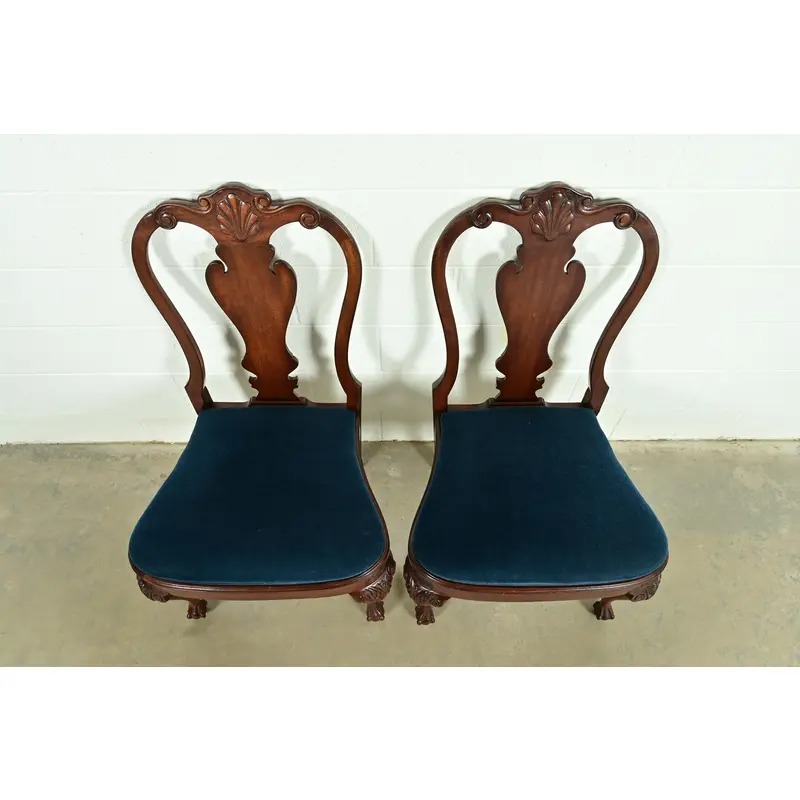 Smith & Watson Georgian Carved Mahogany Side Chairs or Dining Chairs, Pair - Image 5