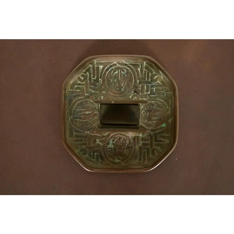 Tiffany Studios New York Zodiac Pattern Bronze Match Box Holder - Image 5