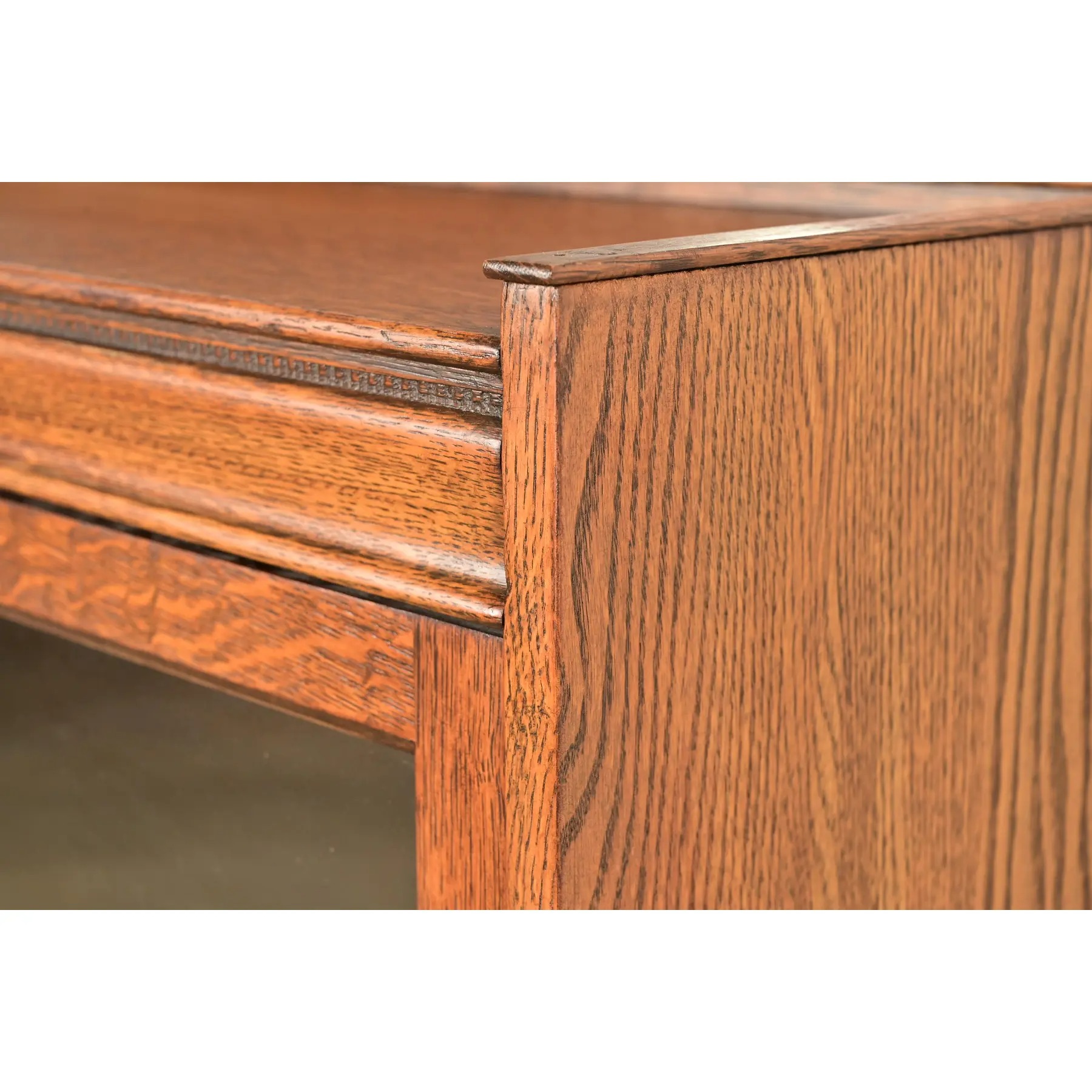 Antique Victorian Carved Oak Two-Door Bookcase, Circa 1890s - Image 9
