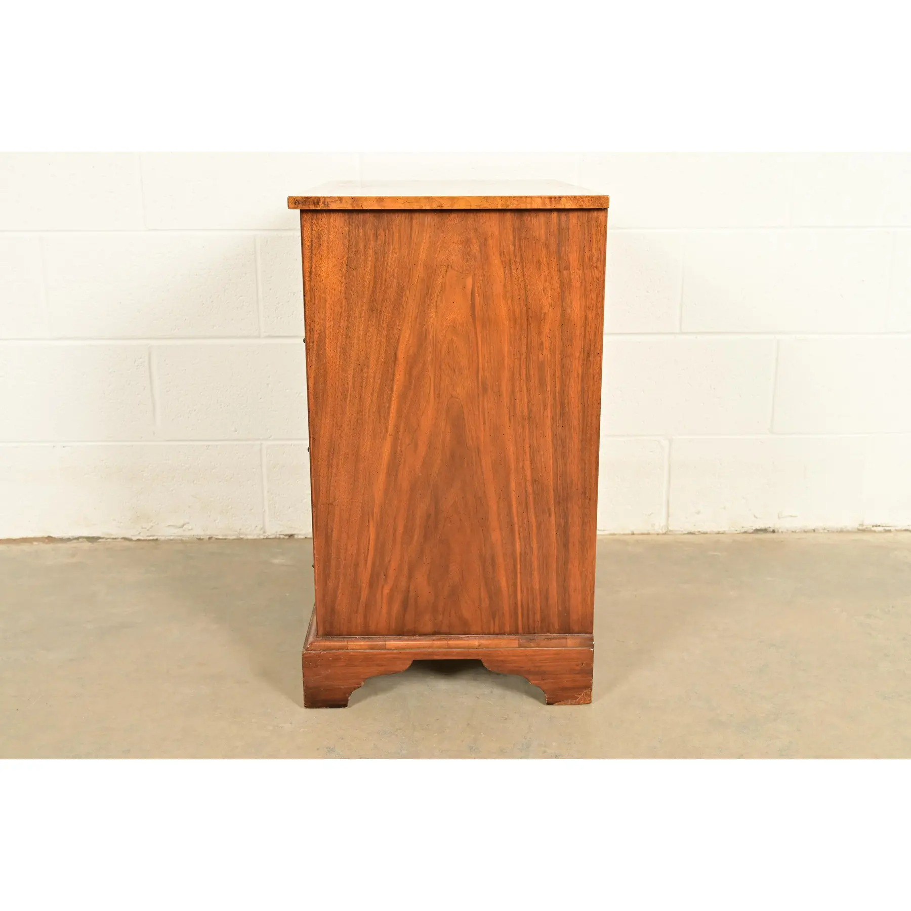 Baker Furniture Georgian Burled Walnut Writing Desk, Circa 1970s - Image 12