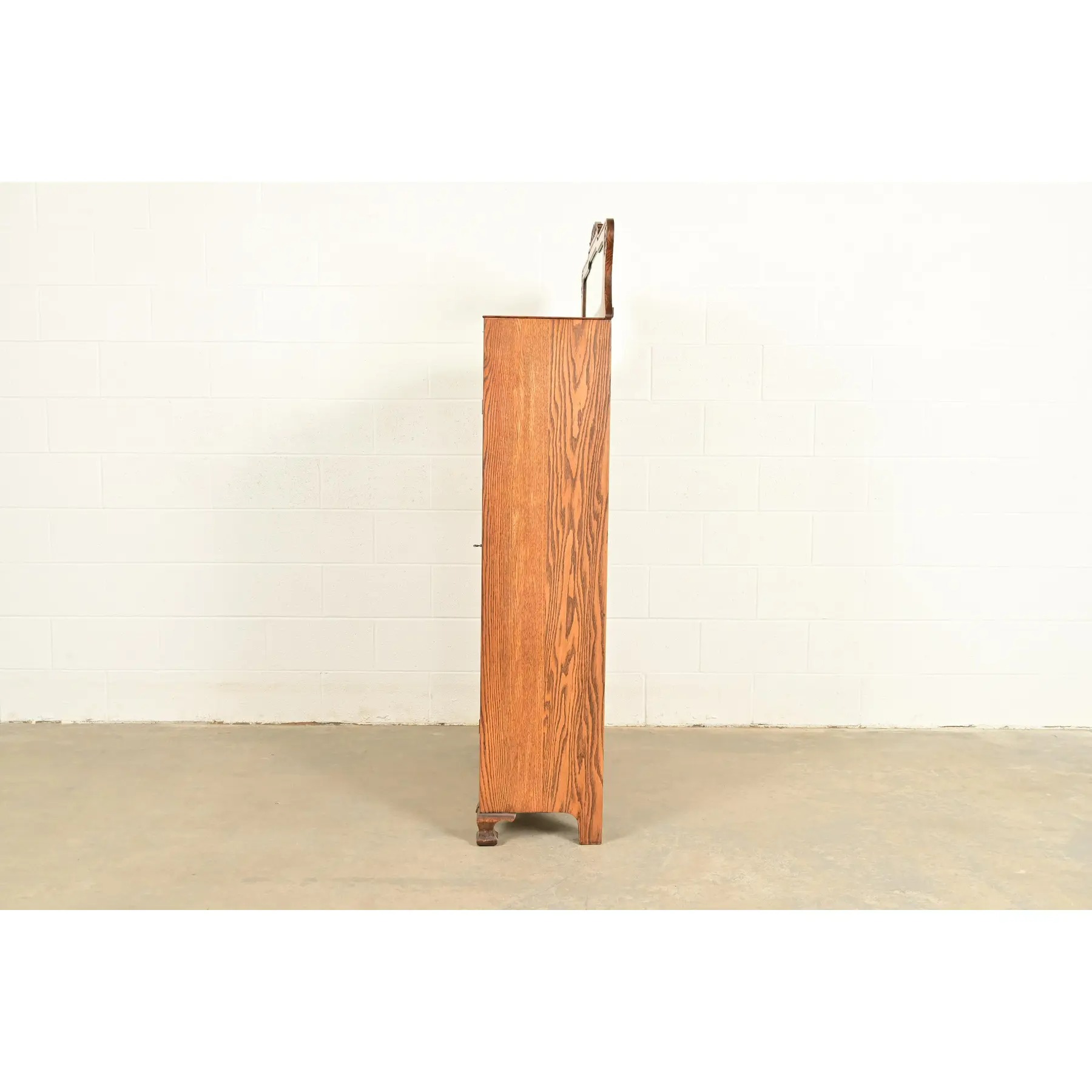 Antique Victorian Carved Oak Two-Door Bookcase, Circa 1890s - Image 13