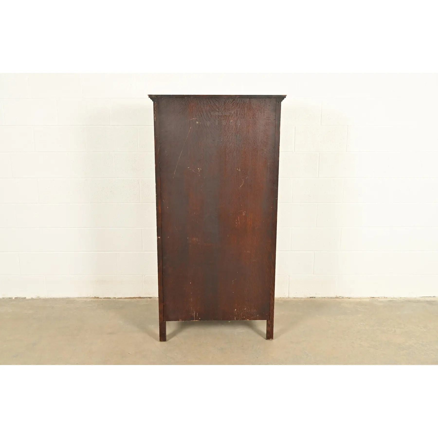 Berkey & Gay Antique Victorian Carved Oak Curved Glass Bookcase or Display Cabinet, Circa 1900 - Image 11