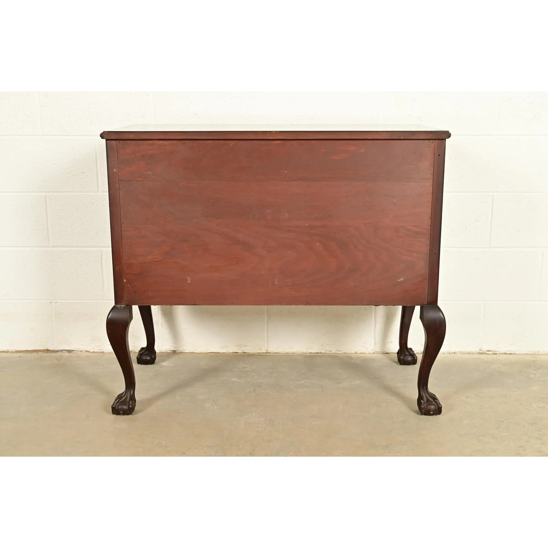 Romweber Antique Chippendale Carved Flame Mahogany Buffet Server or Bar Cabinet, Circa 1920s - Image 12