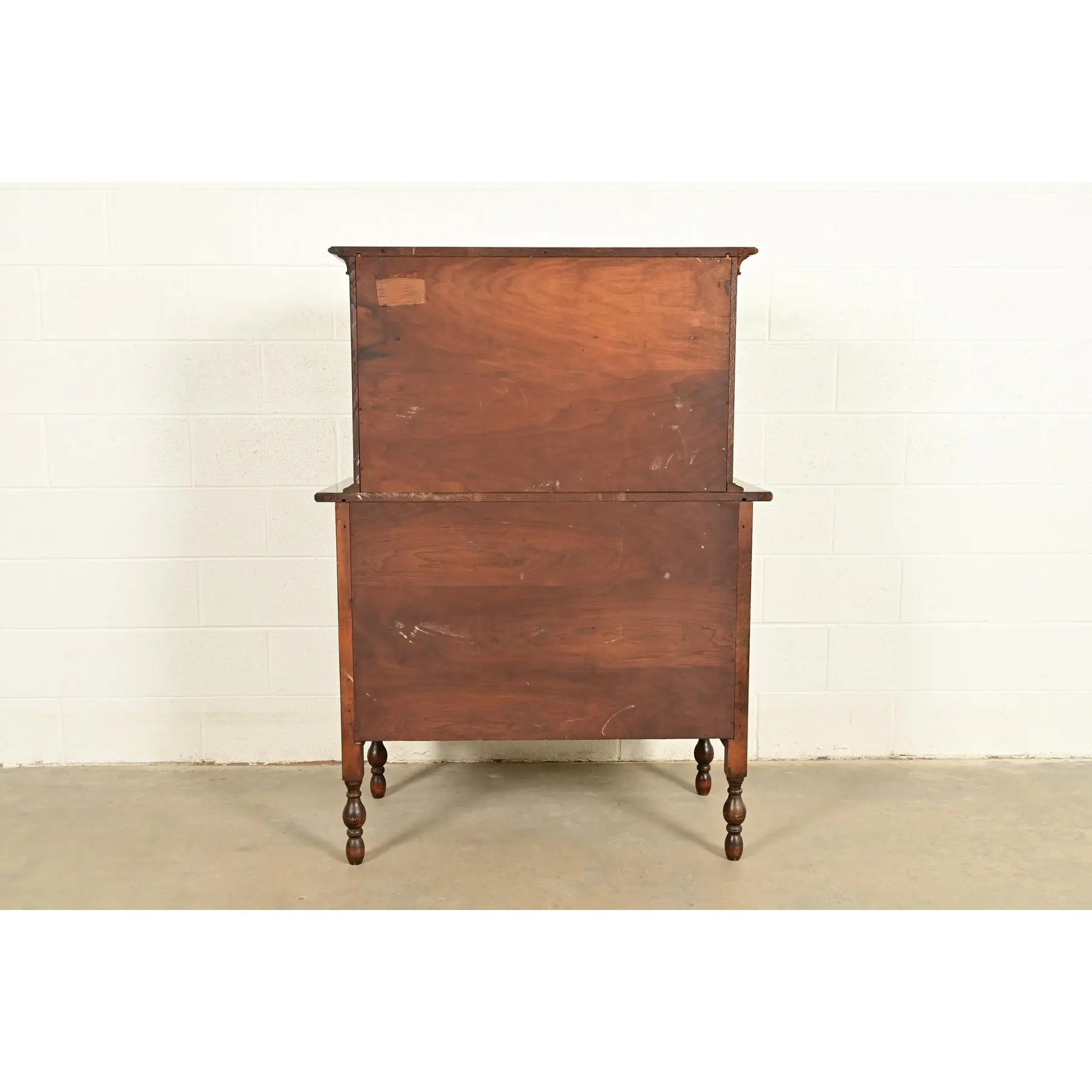 Berkey & Gay Style Antique English Jacobean Carved Walnut Highboy Dresser, Circa 1920s - Image 15