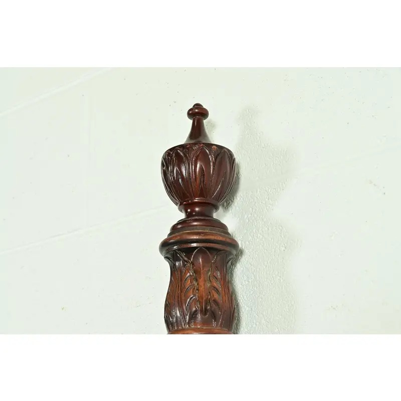 Baker Furniture Historic Charleston Collection Georgian Carved Mahogany King Size Poster Bed - Image 6