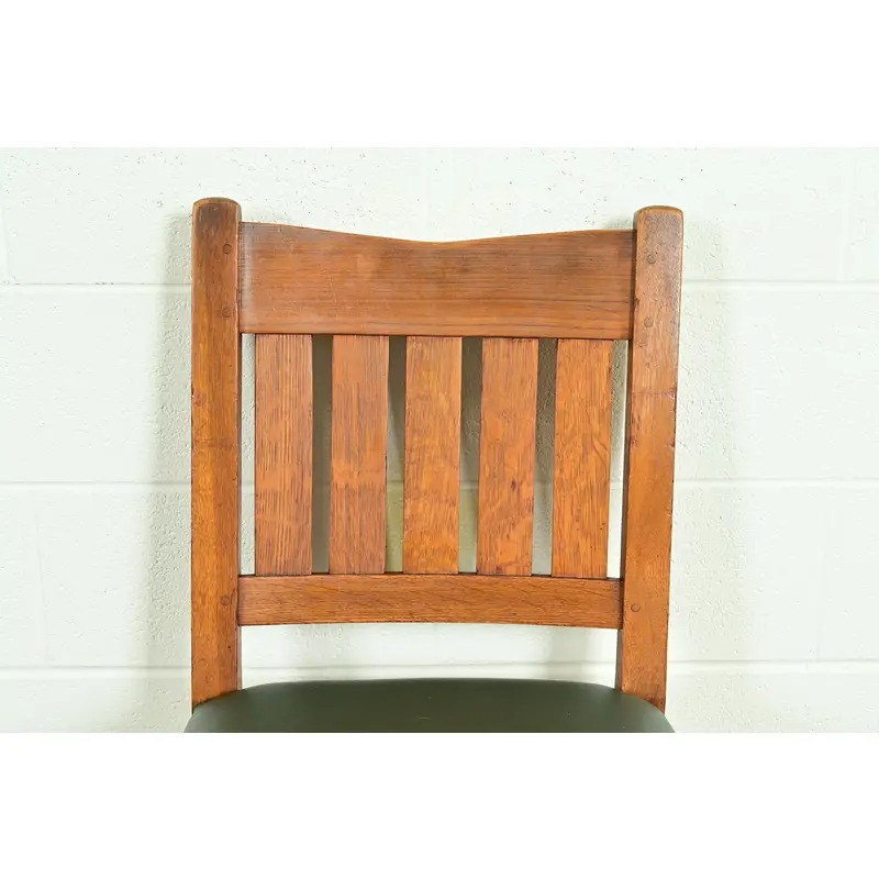 Gustav Stickley Antique Mission Oak Arts & Crafts Dining Chairs, Set of Four - Image 6