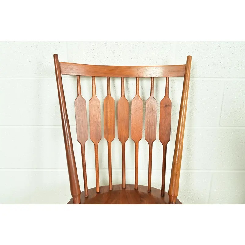 Kipp Stewart for Drexel Declaration Sculpted Walnut Dining Chairs, Set of Four - Image 6