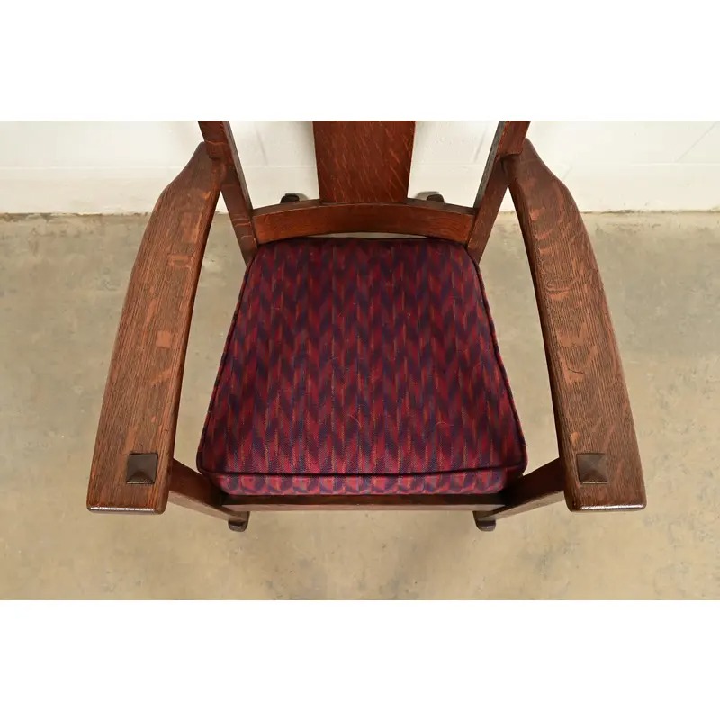Limbert Antique Mission Oak Arts & Crafts Rocking Chair, Circa 1910 - Image 6