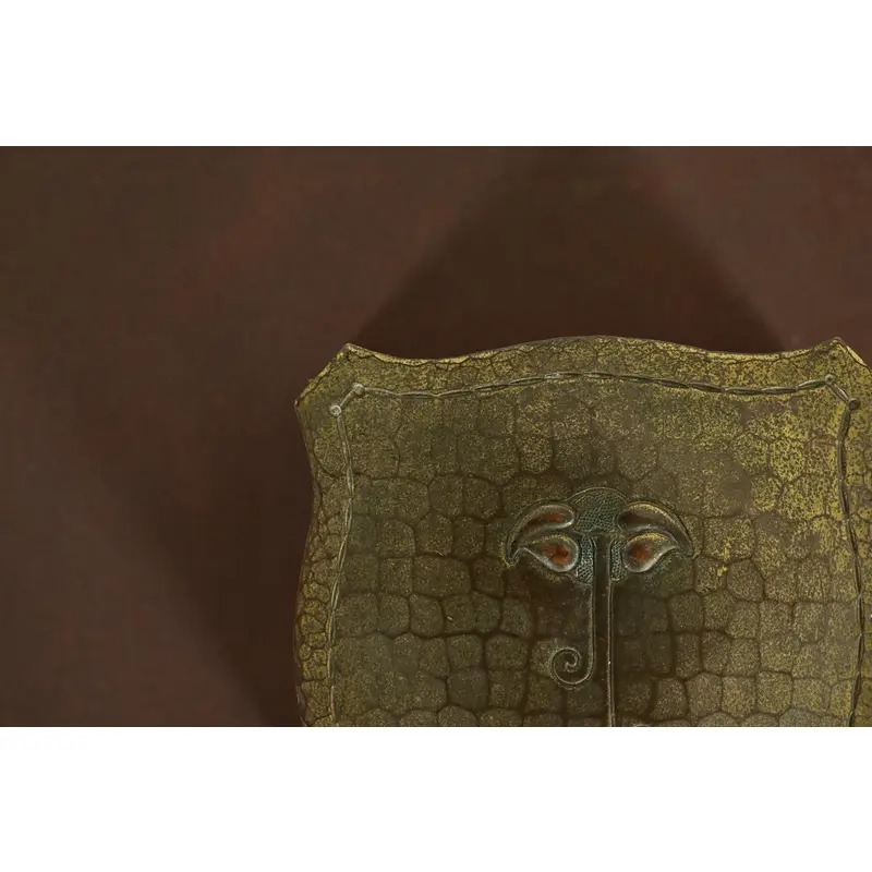 Roycroft Arts & Crafts Hammered Brass Over Copper Inkwell - Image 6