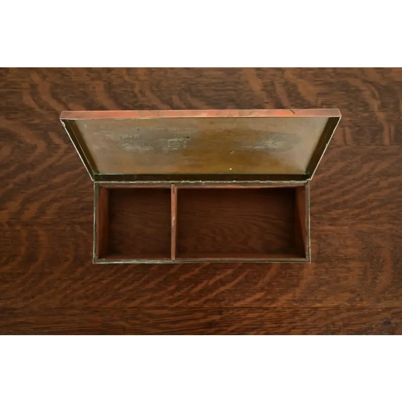 Silver Crest Arts & Crafts Sterling Silver on Bronze Cigar Box or Humidor - Image 6