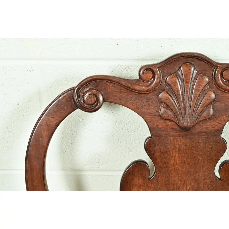 Smith & Watson Georgian Carved Mahogany Side Chairs or Dining Chairs, Pair - Image 6