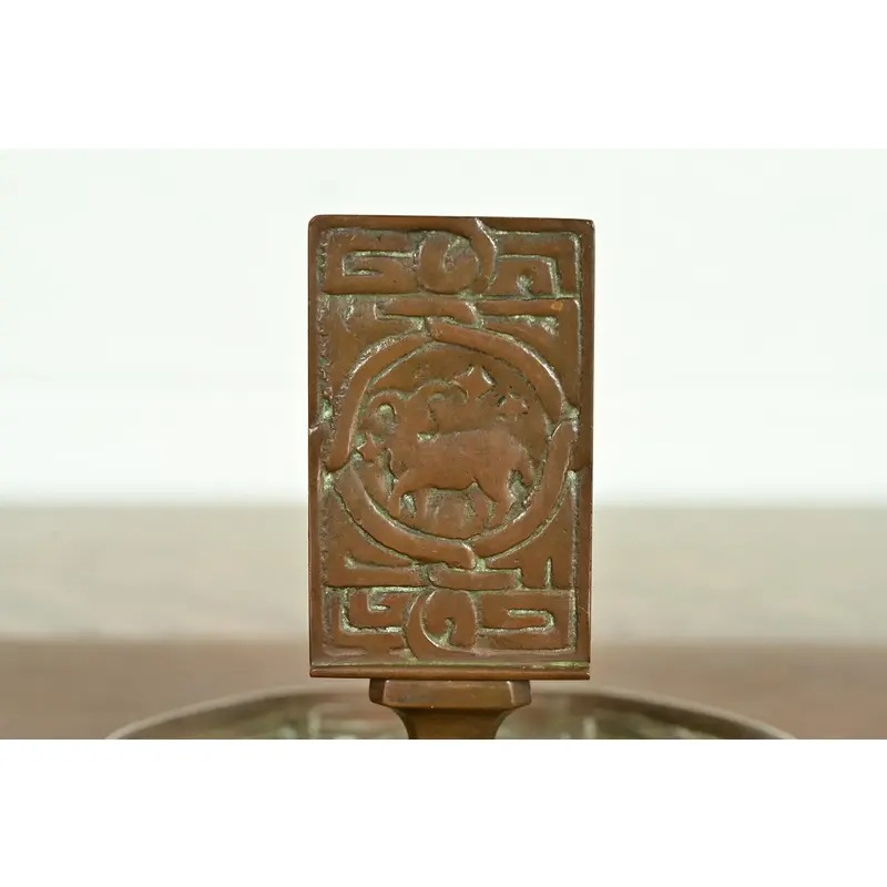 Tiffany Studios New York Zodiac Pattern Bronze Match Box Holder - Image 6