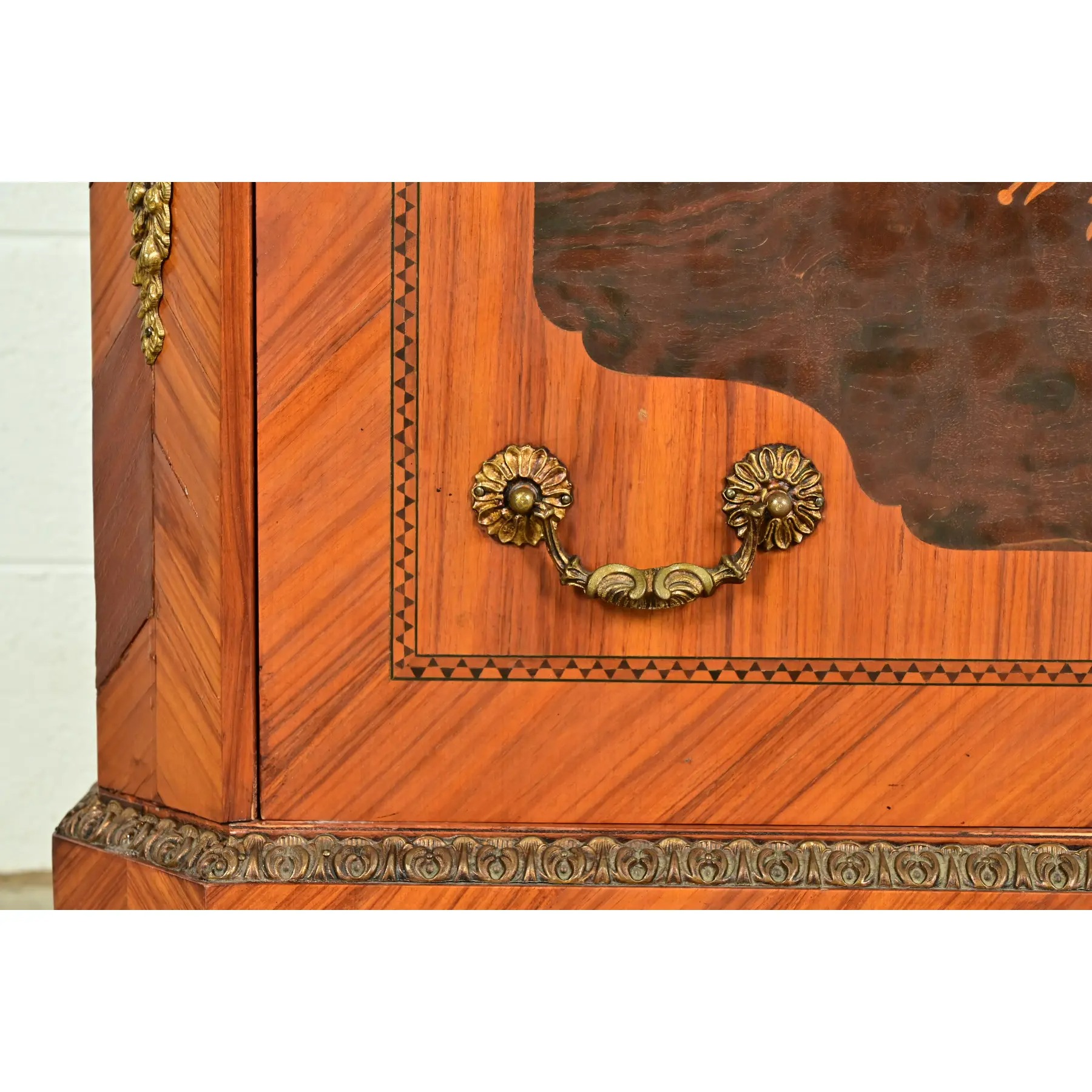 Paul Sormani Style French Regency Louis XVI Kingwood Inlaid Marquetry Marble Top Commode With Mounted Gilt Bronze Ormolu - Image 11