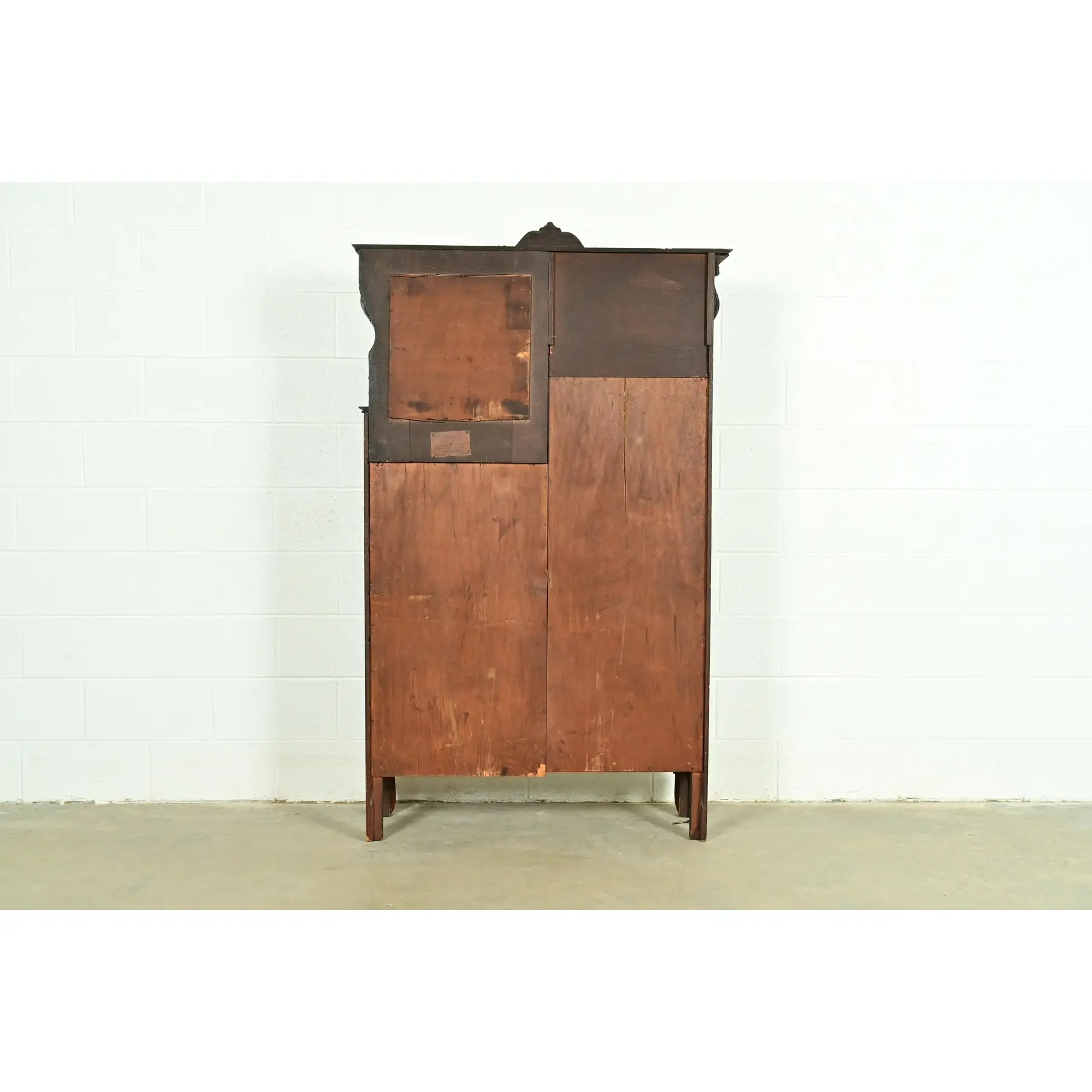 Early Baker Furniture Antique Victorian Carved Tiger Oak Side-by-Side Bookcase With Drop Front Secretary Desk, Circa 1900 - Image 15