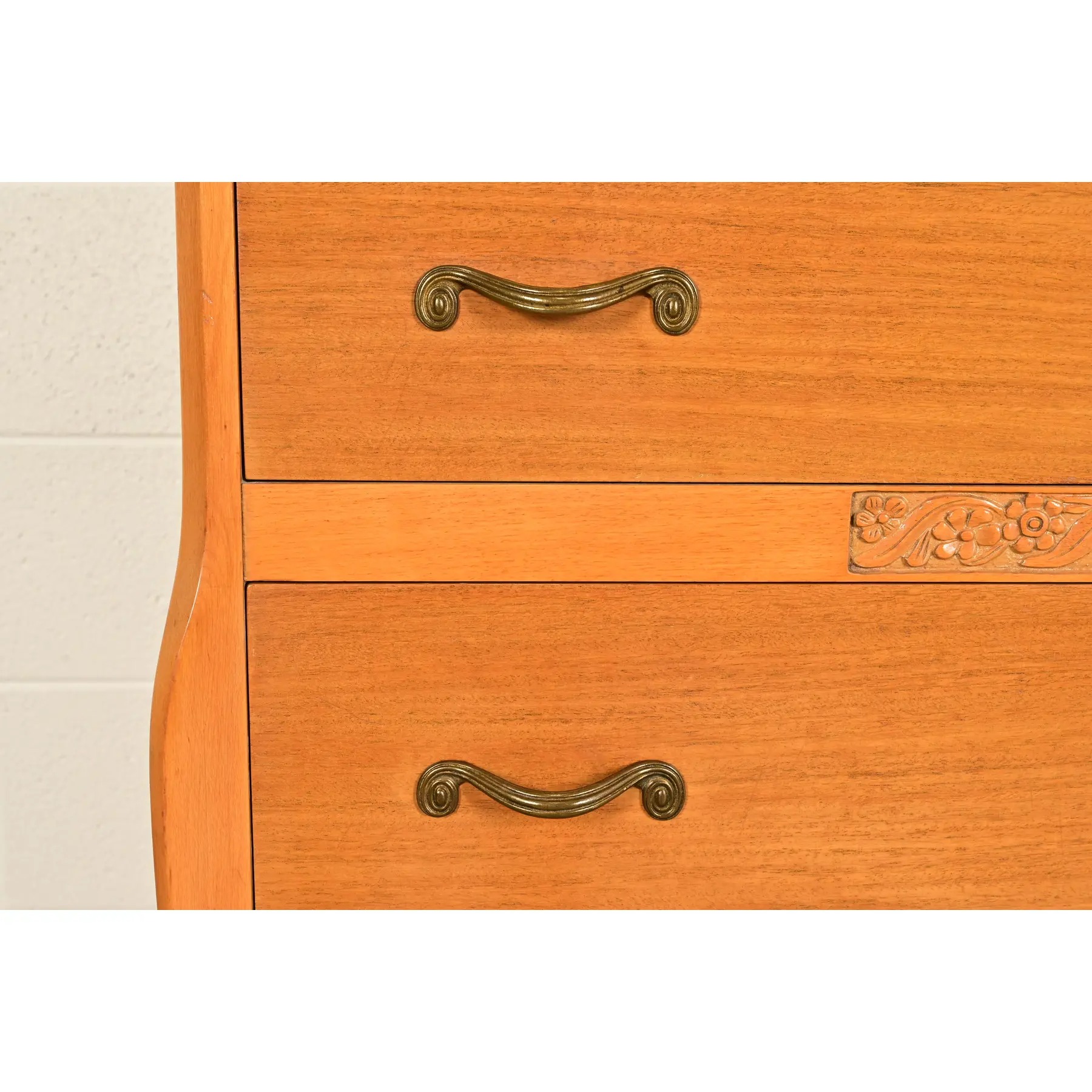 Mid-Century French Regency Carved Mahogany Highboy Dresser or Chest of Drawers, Circa 1950s - Image 12