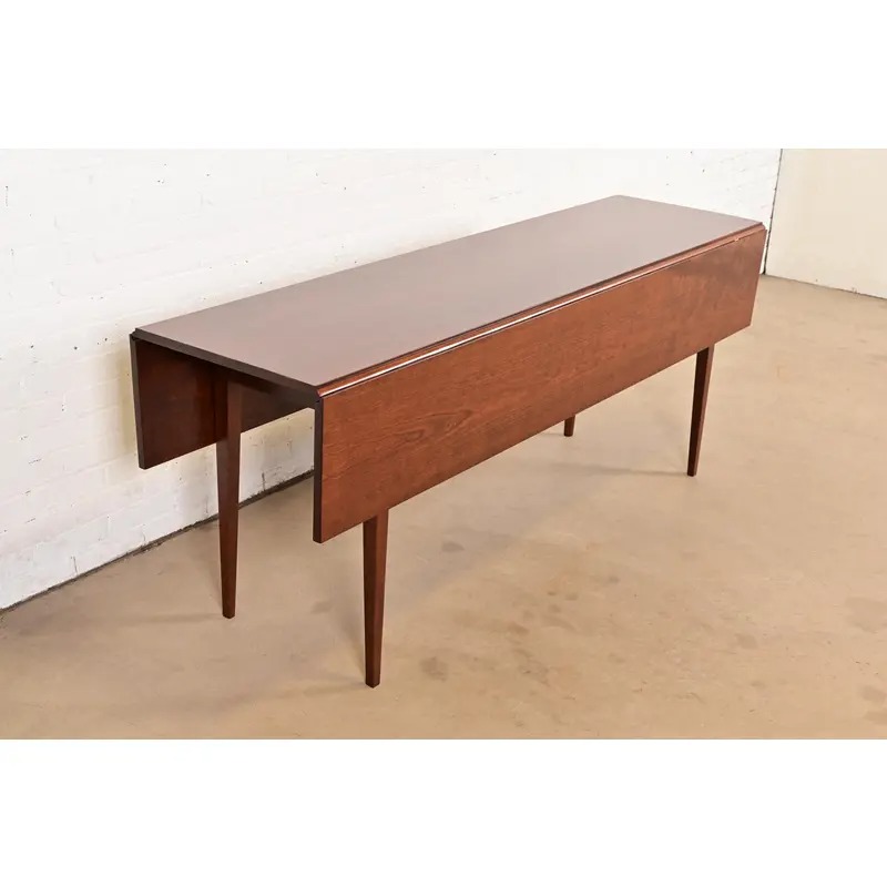 Eldred Wheeler Early American Shaker Solid Cherry Wood Drop Leaf Harvest Dining Table, Newly Refinished - Image 7