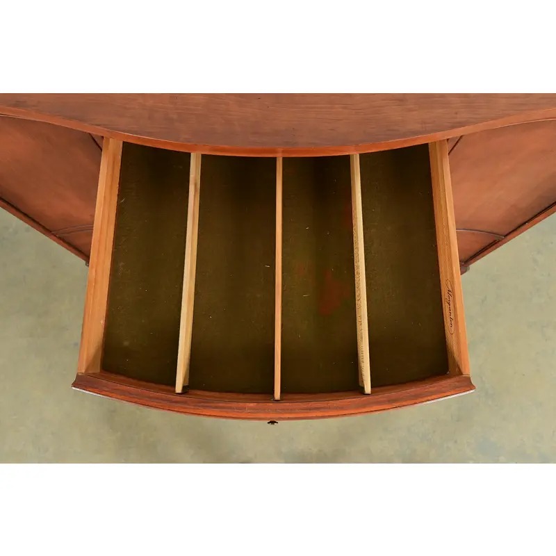 Federal Cherry Wood Serpentine Front Sideboard Buffet by Morganton, Circa 1950s - Image 7