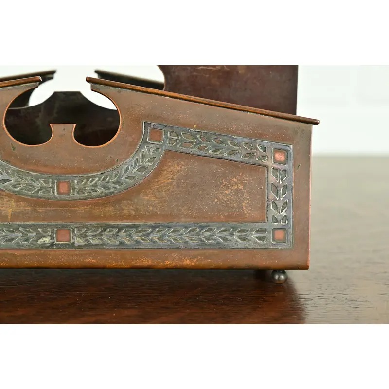 Heintz Arts & Crafts Sterling Silver on Bronze Letter Rack - Image 7