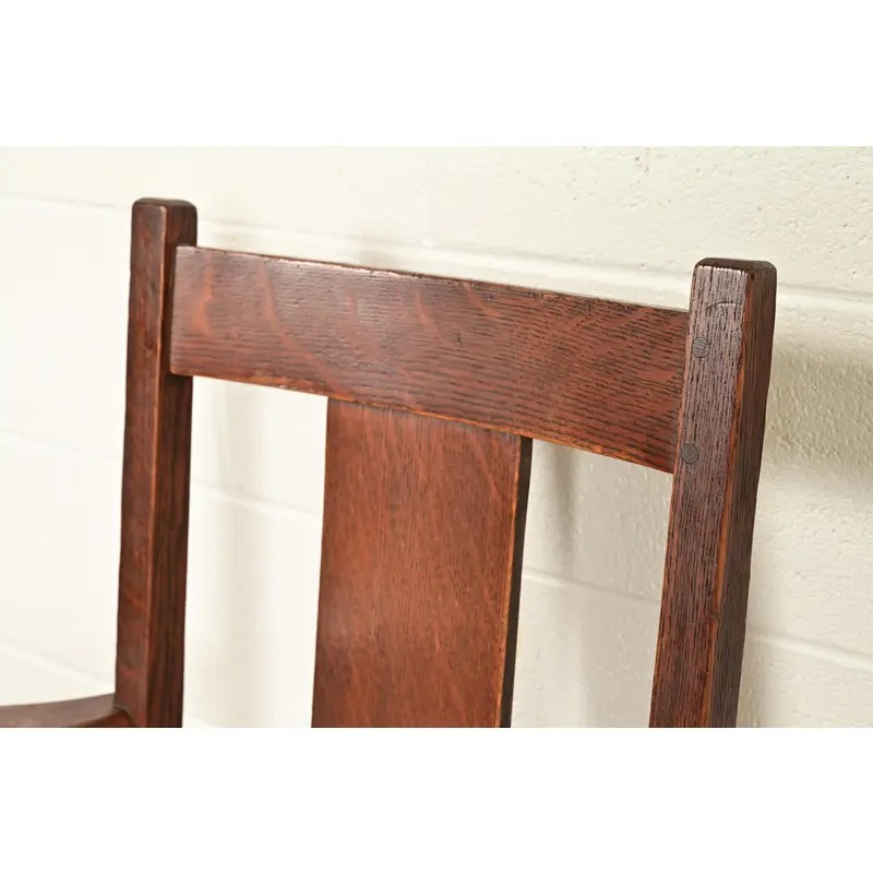 Limbert Antique Mission Oak Arts & Crafts Rocking Chair, Circa 1910 - Image 7