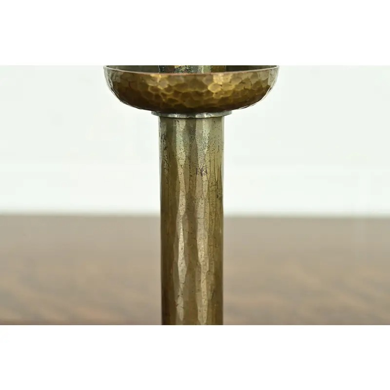 Roycroft Arts & Crafts Brass Finished Hammered Copper Candlestick - Image 7