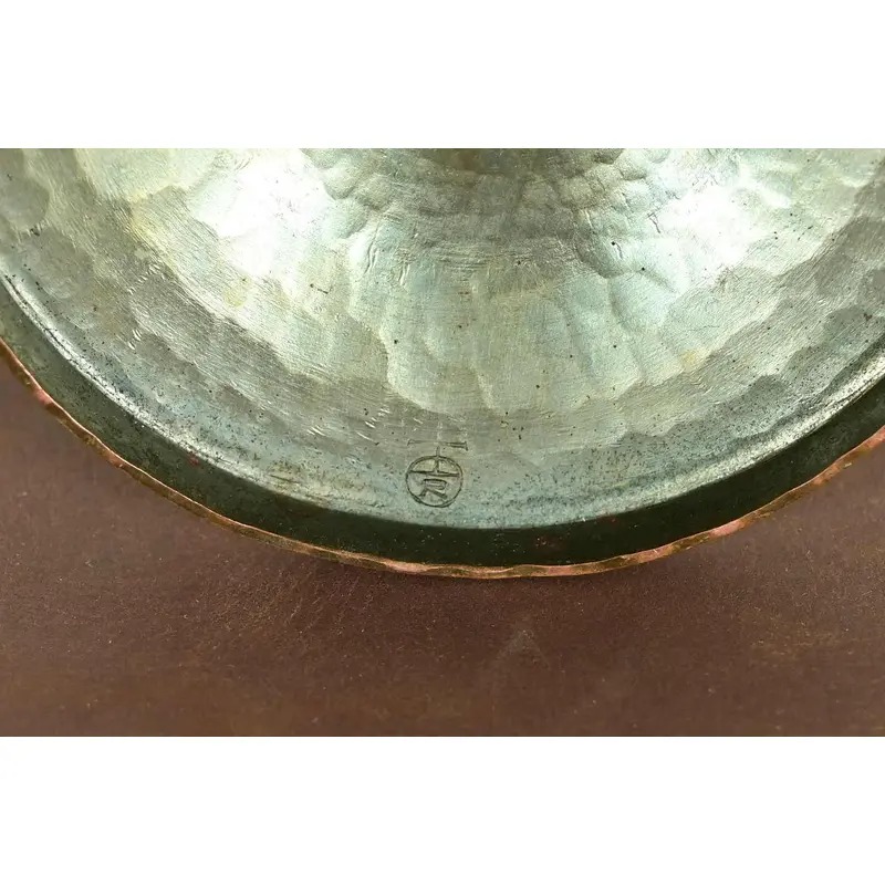 Roycroft Arts & Crafts Brass Finished Hammered Copper Candlesticks, Pair - Image 7