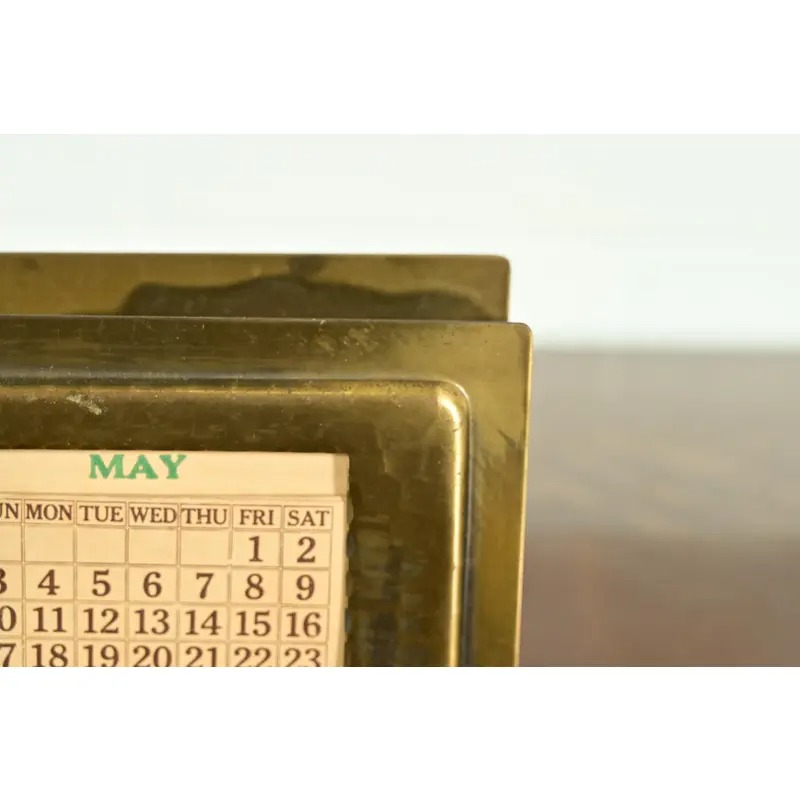 Roycroft Arts & Crafts Brass Finished Hammered Copper Letter Rack With Calendar Frame or Picture Frame - Image 7