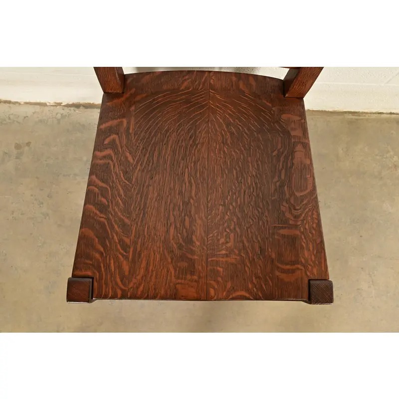 Stickley Brothers Antique Mission Oak Arts & Crafts Ladder Back Dining Chairs, Newly Refinished - Image 7
