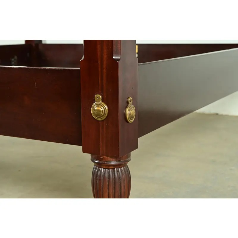 Baker Furniture Historic Charleston Collection Georgian Carved Mahogany King Size Poster Bed - Image 8